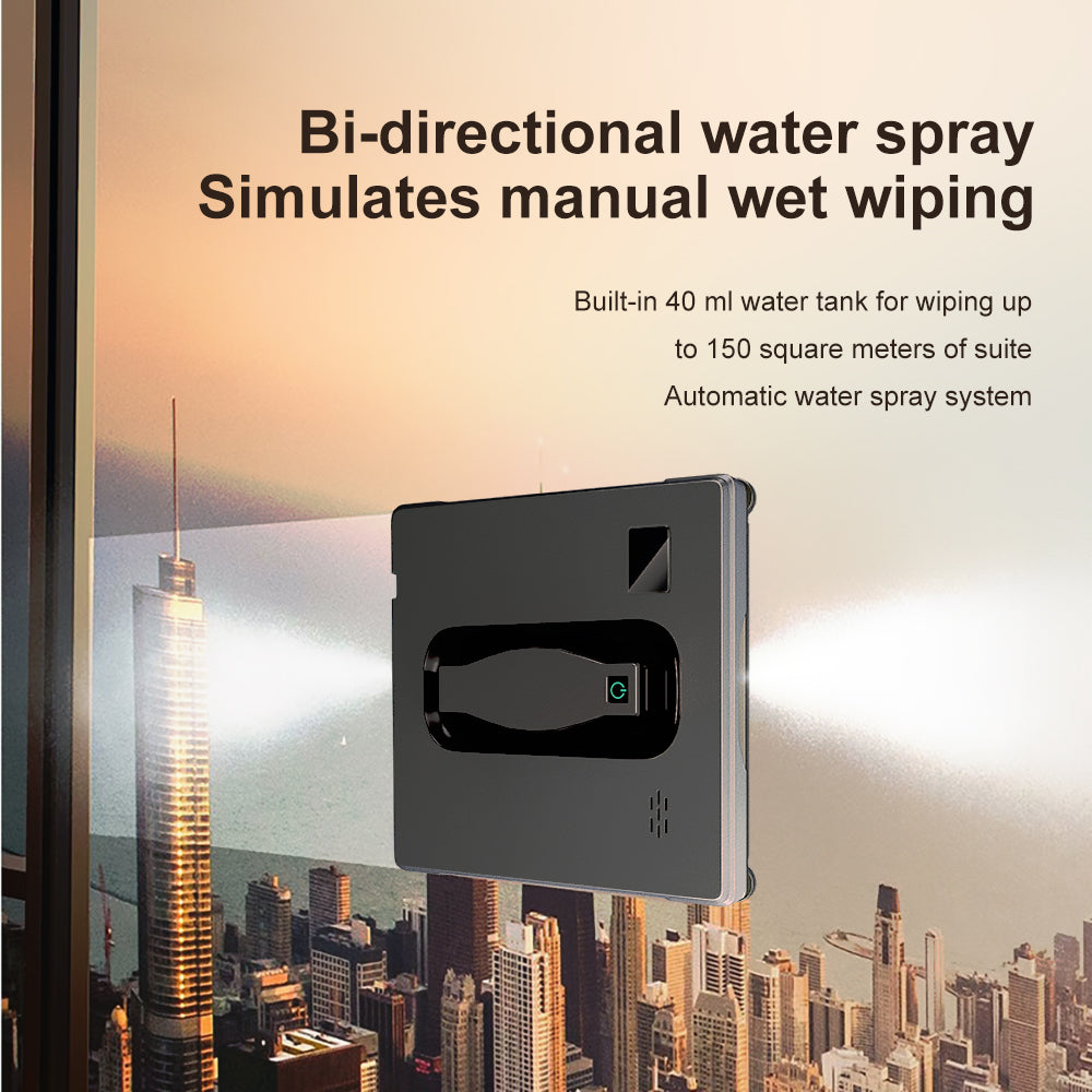 Robot Window cleaner PuRuiKai 21,Dual Water Spray,Smart Memory