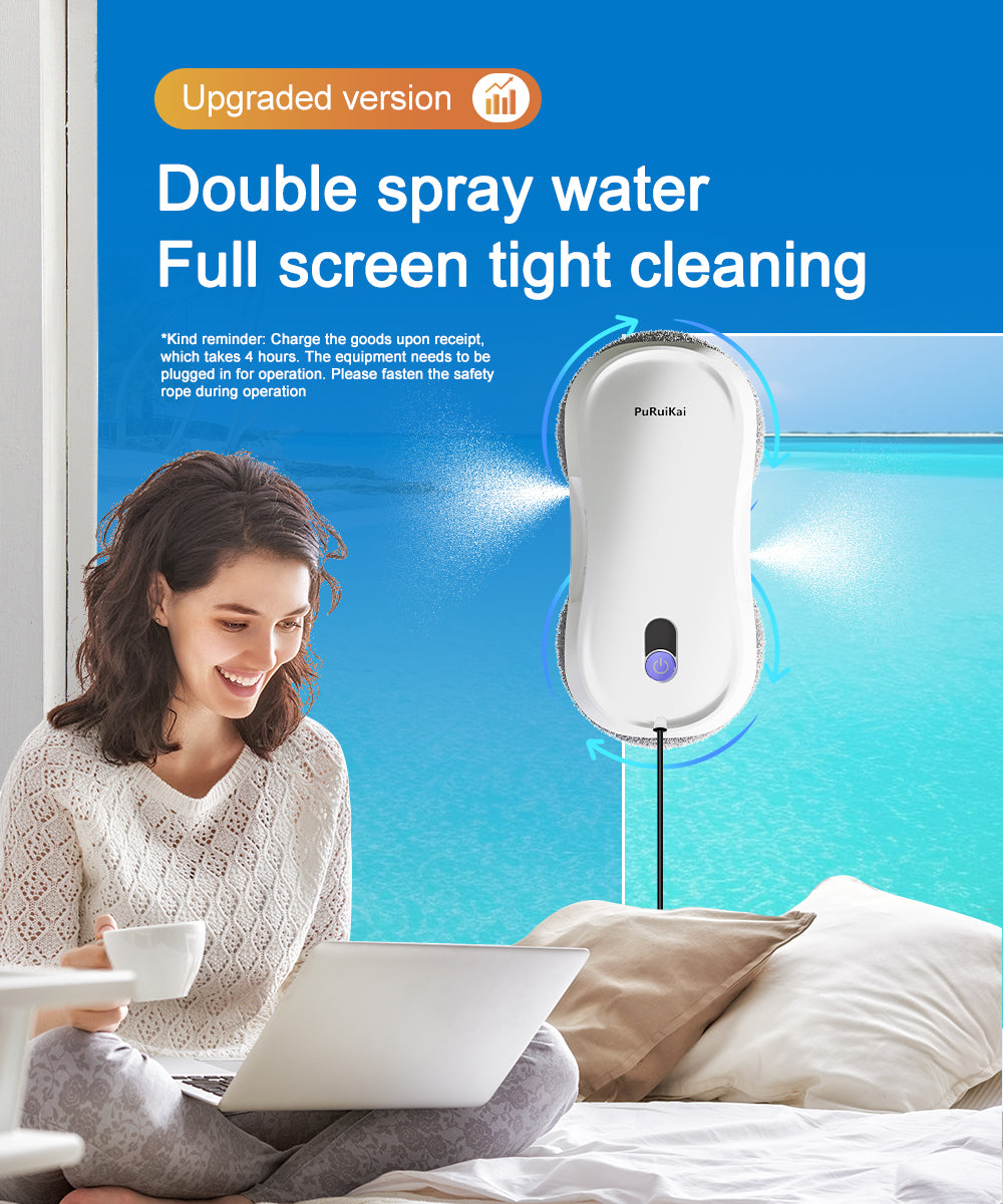 Auto Robot Window Cleaner Edge Detection Remote Robotic Windows Washer