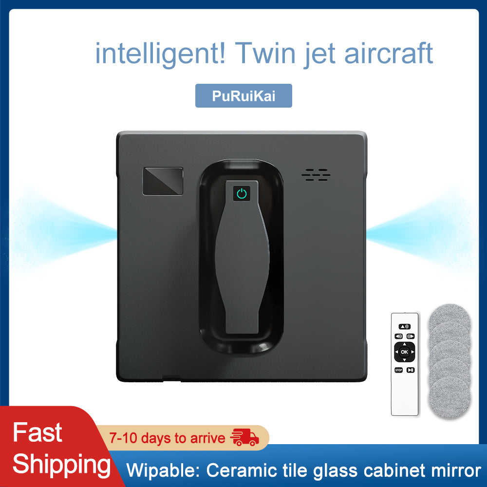 Robot Window cleaner PuRuiKai 21,Dual Water Spray,Smart Memory
