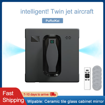 Robot Window cleaner PuRuiKai 21,Dual Water Spray,Smart Memory
